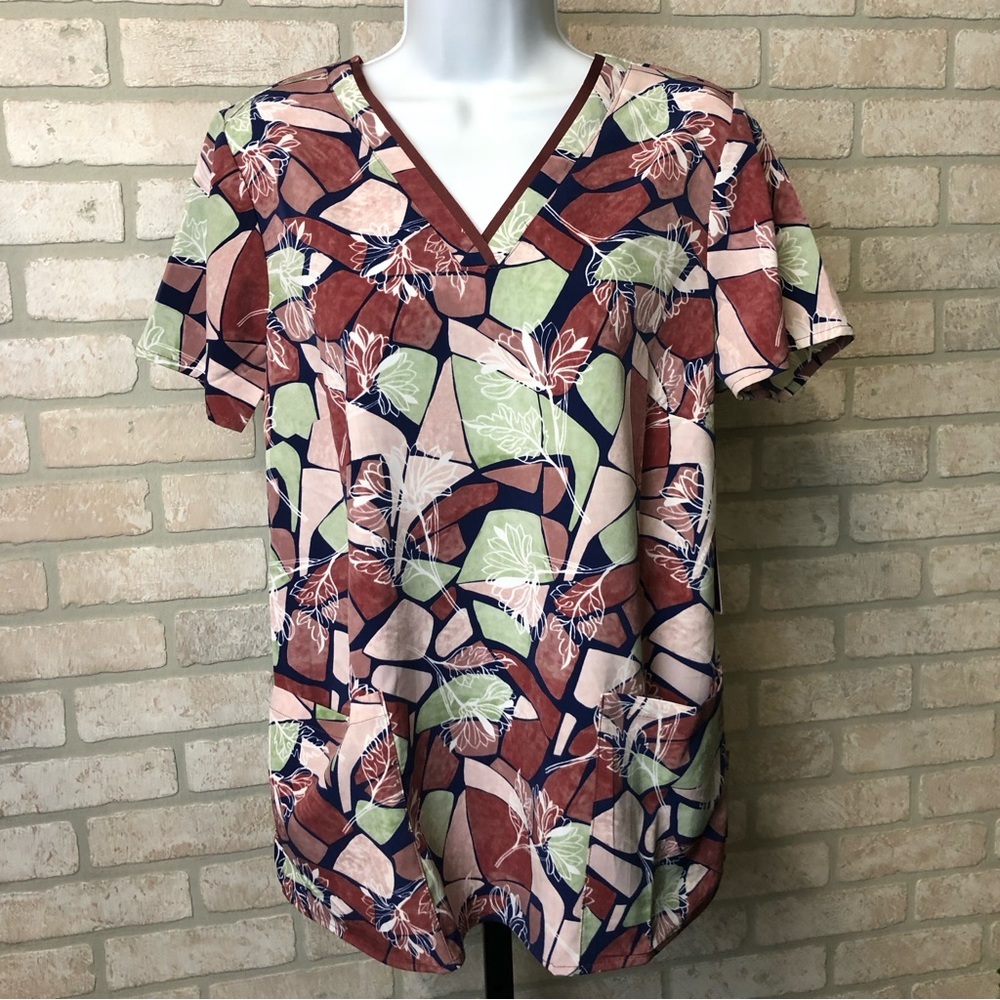 Healing Hands Purple Label Grosgrain Ribbon V-neck Scrub Top